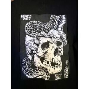 Lurking Class Hoodie Mens MD Black Skull Snake Embroidered Graphic Sweatshirt